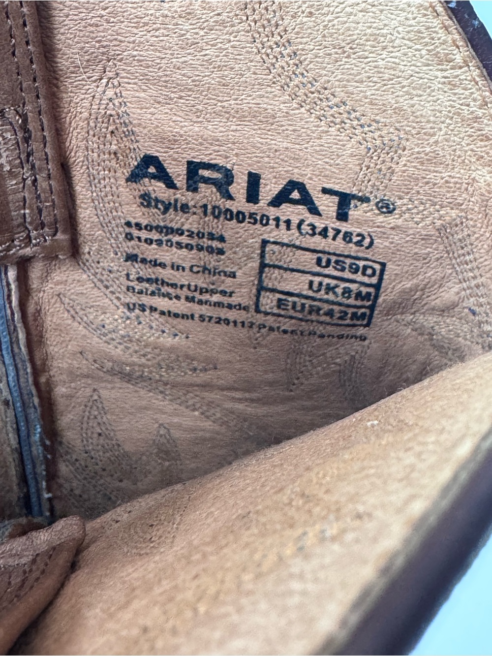 Ariat Heritage Pointy Western Cowboy Tall Leather Boots Men’s Size 9 - Picture 12 of 12